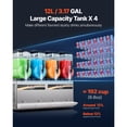 thumbnail image 2 of KFFKFF Slushie Machine, 12L/3.17Gal x 4 Tank Commercial Slushy Maker, Frozen Drink Maker with Self-Cleaning, 2 of 9