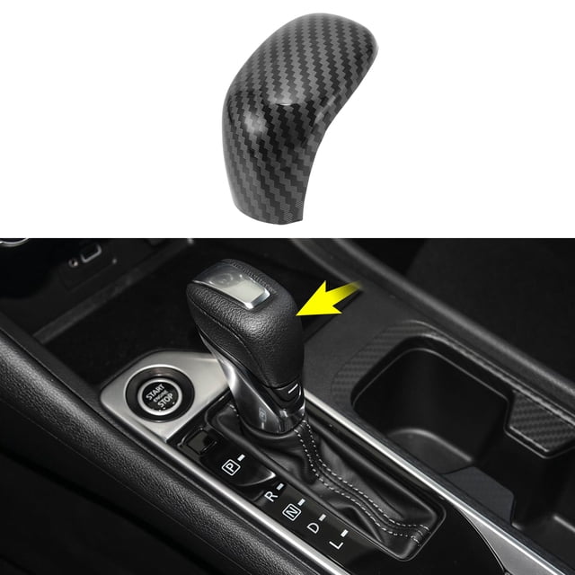 Cubierta de botón de palanca de cambios ABS Unique Bargains para Nissan Sentra Altima 2020-2024 para Versa Sedan 2020-2024 para Nissan Kicks 2018-2024 Negro fibra de carbono