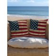 thumbnail image 5 of Outdoor Pillows Waterproof, Vintage Red American Flag Bedding Throw Pillows with Insert for Couch Sofa Bed, US Flag Stripe Retro Starts 18x18 Inch Pillowcases Decorative Patio Pillow Set of 1, 5 of 8
