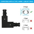 thumbnail image 2 of LEONLITE H Track L Connector, H Type 3-Wire-1 Circuit Track Lighting Kit, Left or Right Polarity 90 Corner, UL Listed, Flame Retardant Material, H Track System, 5 Years Warranty, 120V, Black, 2 of 2