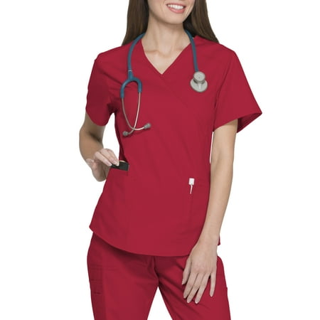 Scrubstar Women's Fashion Essentials Mock Wrap Scrub (Best Scrubs For Pregnant Nurses)