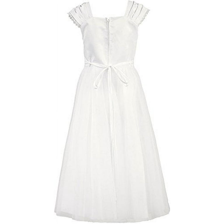 Big Girl Graceful Layerd Cap Sleeve First Communion Long Dress