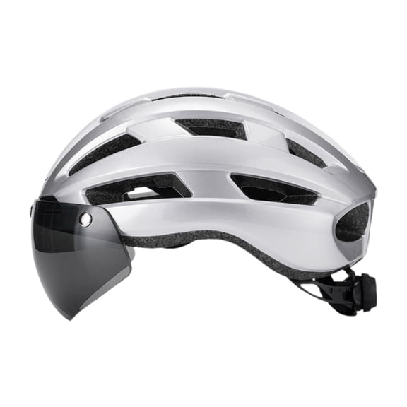 Casco de bicicleta con visera, equipo acolchado suave desmontable, gorro para bicicleta, casco de bicicleta para mujeres, adultos, bicicleta de montañ Plata