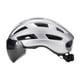 thumbnail image 1 of Casco de bicicleta con correa ajustable y parabrisas para hombres y adultos. Plata, 1 of 9