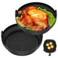 thumbnail image 1 of 2 Pcs Casserole en Silicone pour Friteuse à Air Chaud avec Poignée, Doublure Réutilisable pour Friteuse à Air, Panier en Silicone Résistant à la Chaleur pour Friteuse à Air, Moule de Cuisson, Accessoires Pliants pour Friteuse à Air, Doublures pour Four et Micro-Ondes, 1 of 11