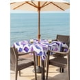 thumbnail image 3 of Outdoor Tablecloths with Umbrella Hole & Zipper, Spring Purple Leaves 54x54 Inch Square Tablecloths, Country Leaf Plants Pastoral Waterproof Table Cloth, Patio/Pool/Picnic Table Covers, 3 of 8