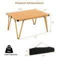 thumbnail image 3 of Gymax Table de Camping Pliant avec Sac de Rangement et Surface de Travail Imperméable Structure en Aluminium Brun, 3 of 10