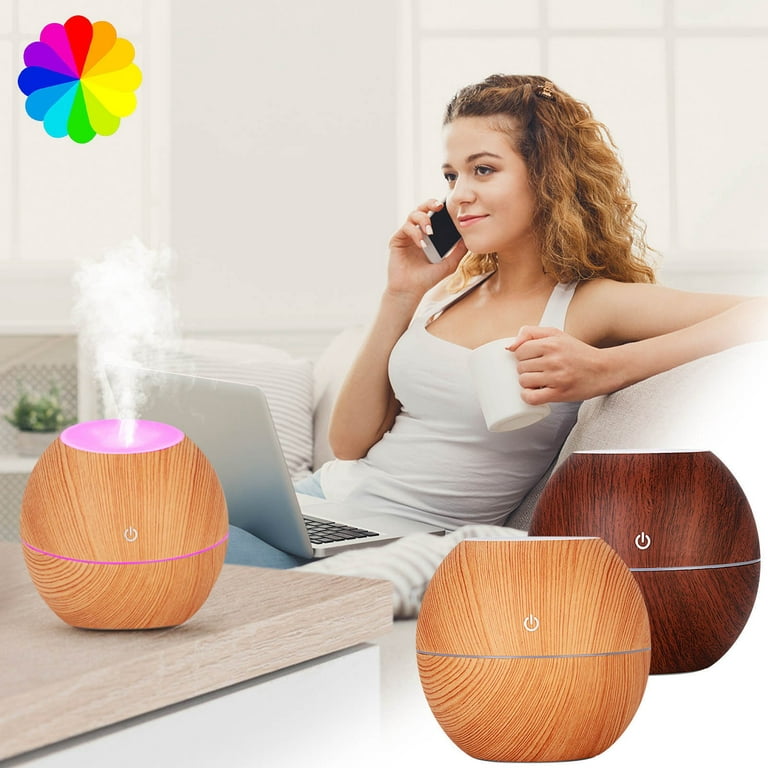 Essential Oil Diffuser Humidifier, Electric Ultrasonic Air Aroma Diffusers  Vaporizer, Scent Mist Defuser, Auto-Off, LED Color Changing Light for Large