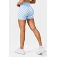 thumbnail image 4 of Women's High Waisted Chessboard Print Seamless Yoga Shorts, Shaping Workout Shorts for Yoga Fitness Skateboarding Cycling BLUE, 4 of 6