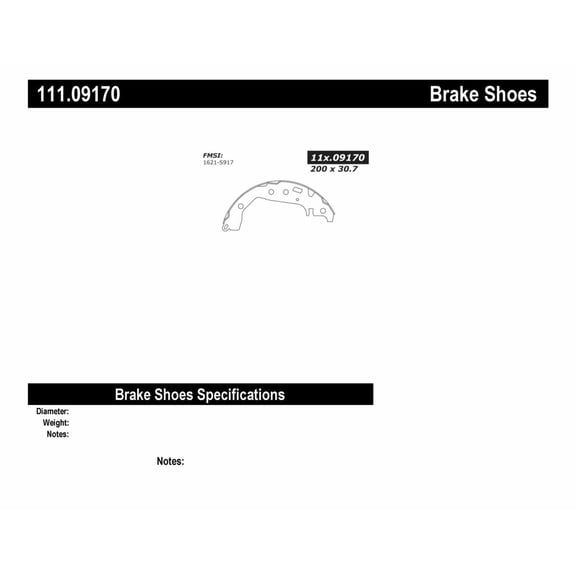 Centric Parts 111.09170 Brake Shoe