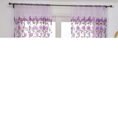 Leaves Sheer Curtain Tulle Window Treatment Voile Drape Valance 1 Leaves Sheer Curtain Tulle Window Treatment Voile Drape Valance 1 Panel Fabric