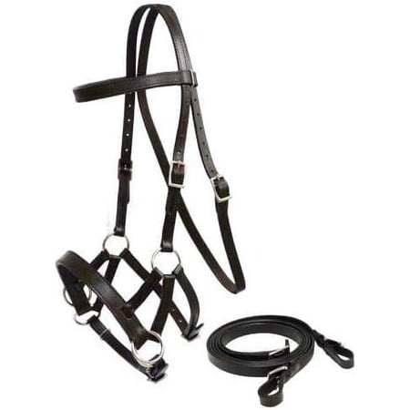 Leather Bitless Bridle w/Reins