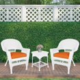 thumbnail image 2 of Jeco 3 Piece Wicker Conversation Set in White with Orange Cushions, 2 of 10