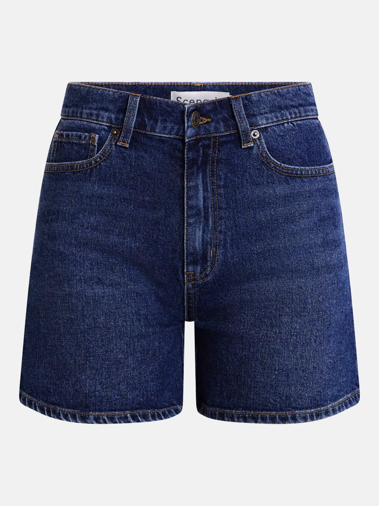 Scenario Women's High Rise A-Line Denim Shorts, 5" Inseam, Sizes 0-20