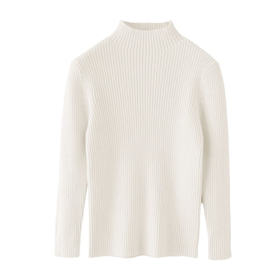 Girls 𝐂ream Sweater Knit Turtleneck Ribbed Oversized Pullover Sweater Kids Plain Slim Fall Winter Warm Clothes
