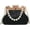 Black, variant on Straw Beach Bags For Women Summer Straw Cross-body Bag Raffia Handbag Pearls Purses Shoulder Bag Shell Shaped Bag 2025