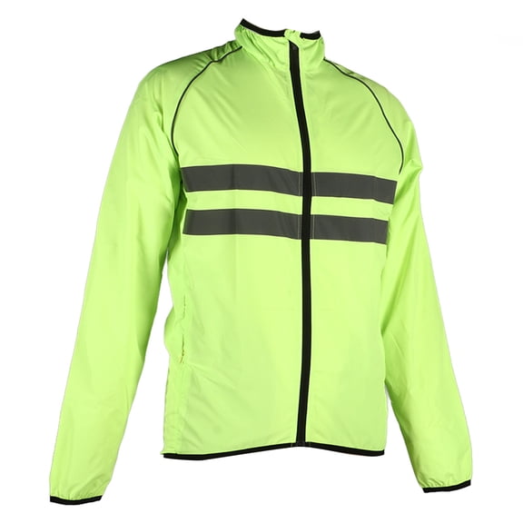 WOSAWE Reflective Jacket Breathable Cycling Coat Long Sleeves Polyester with Pockets for Outdoor M