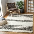 thumbnail image 2 of SAFAVIEH Natura Zyana Geometric Striped Area Rug, Black/Ivory, 6' x 6' Square, 2 of 8