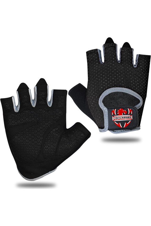 Workout Gloves-Non-Slip Silicon Padded Palm, Lightweight Exercise Gym Gloves for Weightlifting Powerlifting Cycling RowingGray XL