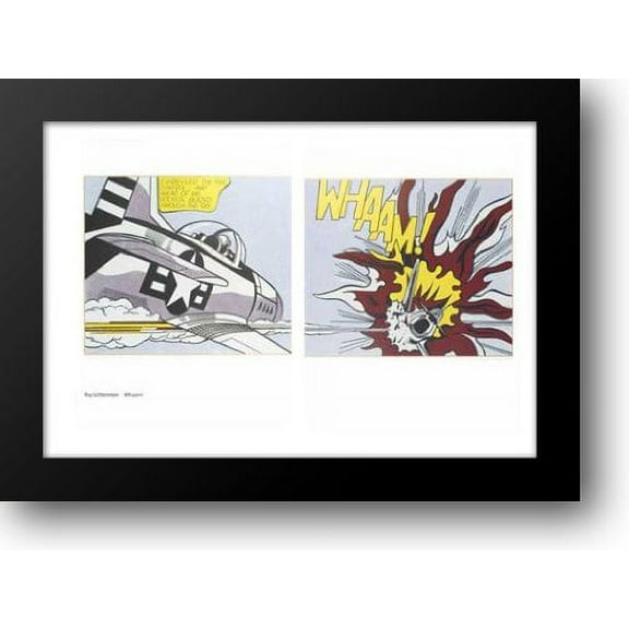 Whaam! A B (Diptich) 34x28 Framed Art Print by Lichtenstein, Roy