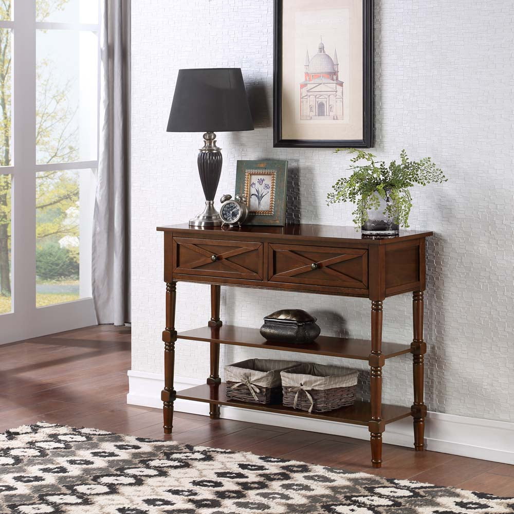 Convenience Concepts Country Oxford 2 Drawer Console Table, Multiple ...