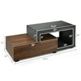 thumbnail image 2 of Costway Modern Coffee Table Chic Glass Top Cocktail Tea Table w/ Storage Cabinet, 2 of 10