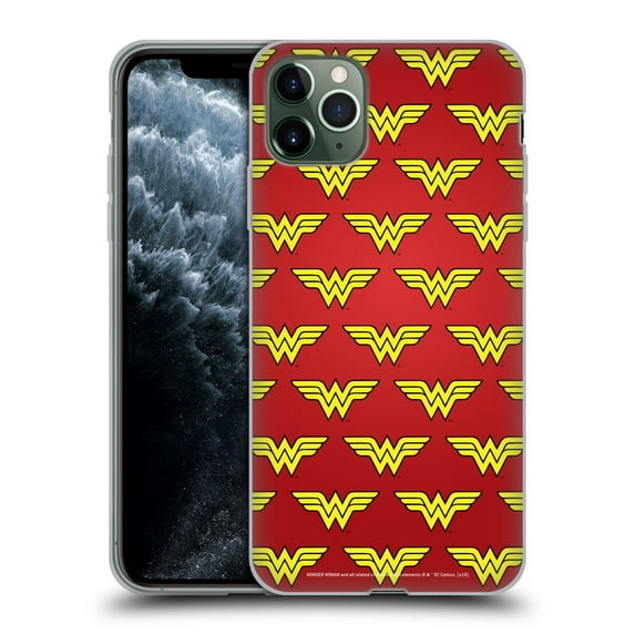 Head Case Designs Officially Licensed Wonder Woman DC Comics Logos Pattern Soft Gel Case Compatible with Apple iPhone 11 Pro Max