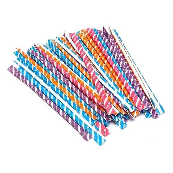 100 Pixy Silly Stix Sugar Candy Straws - Cherry - Blue Raspberry - Grape - Orange