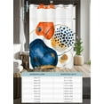 thumbnail image 6 of No Hook Cloth Fabric Shower Curtain with Snap in Liner, Orange Blue Boho Waterproof Shower Curtains Set with See Through Top Window, Ethnic Abstract Geometric Striped Bath Curtains Shower 36"x78", 6 of 6