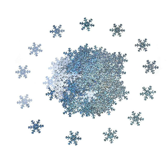 Christmas Snowflake Colorful Pvc Confetti For Holiday Party Decorations Wedding Craft Projects Set Of 300Pc Diameter 0.98 Inches Weight 0.04 Lb