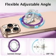 thumbnail image 2 of VENINGO Magnetic Phone Ring Holder for Mag-safe, Cute Glitter Magnet Finger Ring Grip Stand Holder, Fit for iPhone 16 15 14 13 12, Pro, Pro Max, Plus, Mag-safe Accessories, Purple, 2 of 9