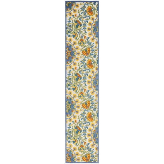 Nourison Aloha Bold Floral Flatweave High-Low Indoor Outdoor Runner Rug Multicolor 2'3" x 10'