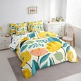 thumbnail image 3 of Castle Fairy Teens Children Yellow Flower 7 Pieces Bedding Comforter Set,Spring Graden Full Bedding Set Lightweight,Chic Flower Fitted Sheet Flat Sheet,Luxury Bedroom Decor, 3 of 8