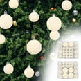 thumbnail image 5 of HomeDM 48PCS Velvet Christmas Balls Ornaments White Flocked Balls Christmas Tree Decorations Shatterproof Hanging Pendant for Xmas Tree Holiday Home Decor, 5 of 7