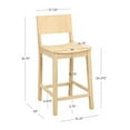 thumbnail image 3 of Linon Burke Saddle Seat Counter Stools Set of Two in Unfinished Rubberwood, 3 of 3