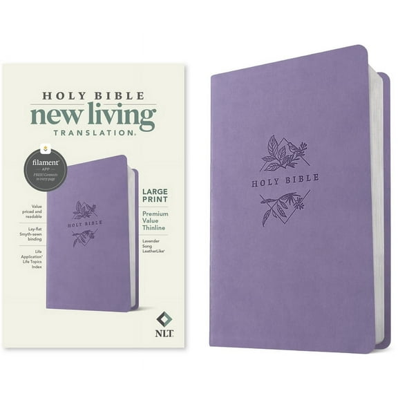 NLT Large Print Premium Value Thinline Bible, Filament Enabled (Leatherlike, Lavender Song), (Hardcover)