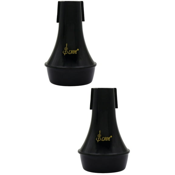 2 Pieces ABS Trompette Practice Trombone Mute Trumpet Instrument Stand Drum Black