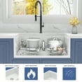 thumbnail image 5 of 30 Inch Fireclay Farmhouse Sink-30"x 20"White Workstation Reversible Ceramic Farm Apron Front Kitchen Sink, 10 Inch Deep Single Bowl Porcelain Sink with Ledge and Accessories, 5 of 7