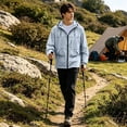 thumbnail image 5 of Sewkxo Mens Rain Jacket Lightweight Raincoat Waterproof with Hood Outdoor Windbreaker Jacket Travel Rain Jackets,Light Blue M, 5 of 7