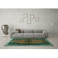 thumbnail image 3 of Ahgly Company Indoor Rectangle Persian Turquoise Blue Traditional Area Rugs, 2' x 5', 3 of 4