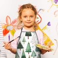 thumbnail image 3 of White Christmas Tree Pattern Kids Aprons for Girls and Boys,Adjustable Neck Strap Toddler Aprons for Kids Cooking Baking, 3 of 7