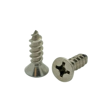 

100 Qty #14 x 3/4 Flat Head 304 Stainless Phillips Head Wood Screws (BCP208)