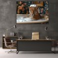 thumbnail image 5 of Mudket Framed Leopard with Towel in Bubble Bath Canvas Wall Art, Funny Leopard Print Bathroom Decor, Cute Animal Wall Art Ready to Hang - 12"L x 8"W, 5 of 10