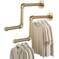 thumbnail image 1 of AddGrace Pipe Clothing Rack 2Pack 18Inch Detachable Garment Rack DIY Wall Mounted Industrial Pipe Clothing Hanging Rack for Home and Clothing Store (Gold) 46cm, 1 of 7