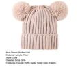 thumbnail image 7 of Eoperou Winter Solid Color Baby Crochet Beanie Hat Double Fluffy Balls Decor Children Knitting Hat Elastic Headwear Fashion Accessories, 7 of 7