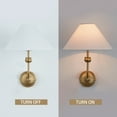 thumbnail image 5 of Vintage Brass Wall Sconce, Linen Shade Wall Lamp Hardwired Indoor Wall Light for Bedroom Living Room Vanity Bathroom, 5 of 9