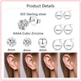 thumbnail image 2 of YEUOYEA 6 Pairs Stud Earrings for Women, Small Huggie Hoop S925 Sterling Silver Post Hypoallergenic Earring Sets, Jewelry Gifts, 2 of 7