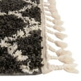 thumbnail image 6 of Unique Loom Hygge Shag Collection Area Rug - Trellis (4' x 6' Rectangle Black and White), 6 of 7