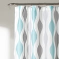thumbnail image 2 of Mid Century Geo Shower Curtain, 72" x 72", Blue & Gray, 2 of 5