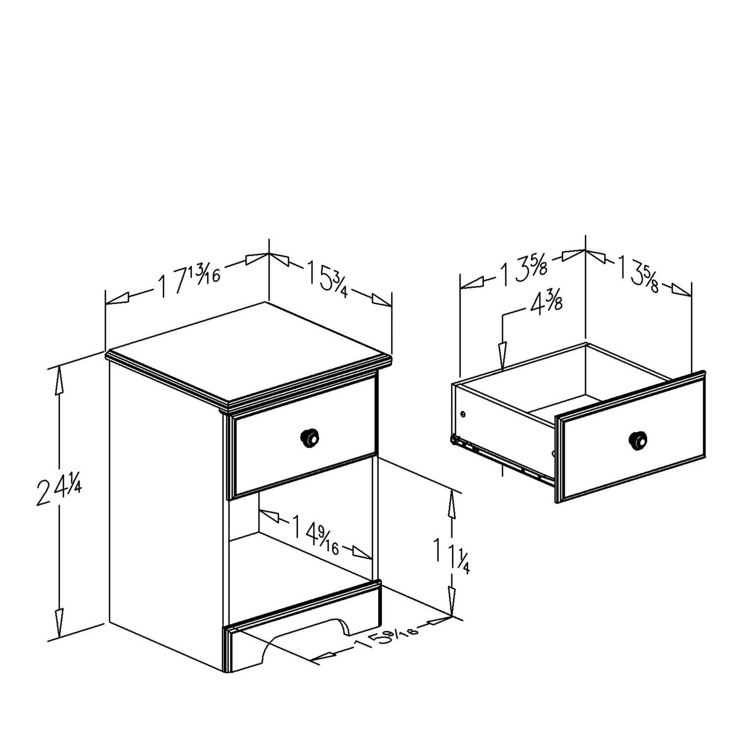 Table de chevet 1 tiroir Summer Breeze, de Meubles South Shore